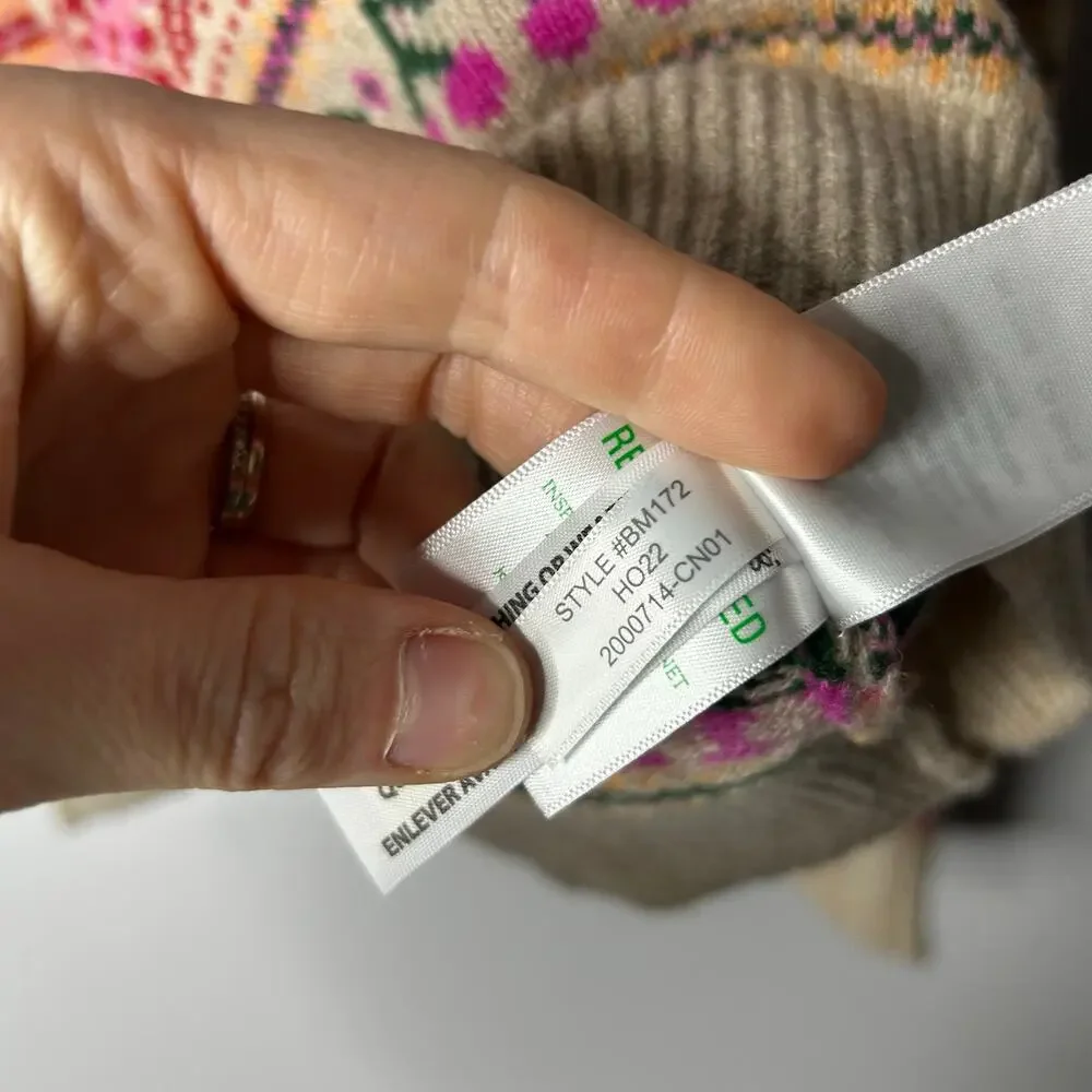 J. Crew Pink Fair Isle Crewneck Sweater
